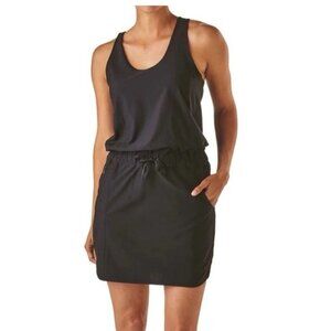 Patagonia Fleetwith Crossover Strap Tie-waist Dress size M Black/Dark Gray